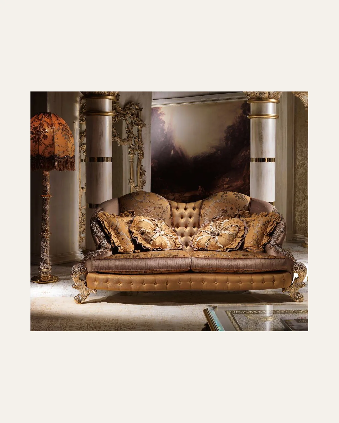 Royal Two-Seater Sofa RY172, Cappelletti Royal collection, classic Italian sofa in a classic living room setting, photo 2 of 2
