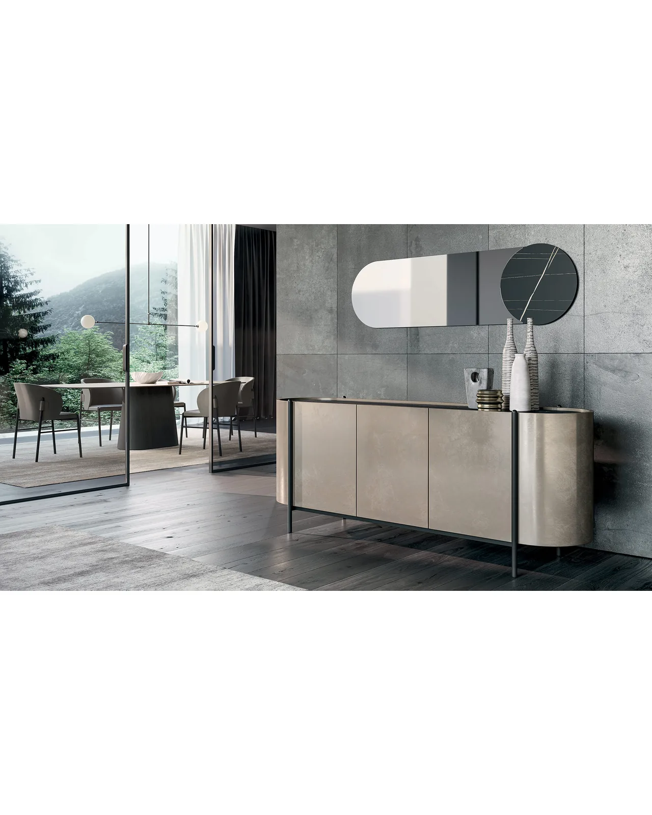 Juno mirror by Dall'Agnese, in an interior setting, photo 2 of 4, Nobili Design catalog