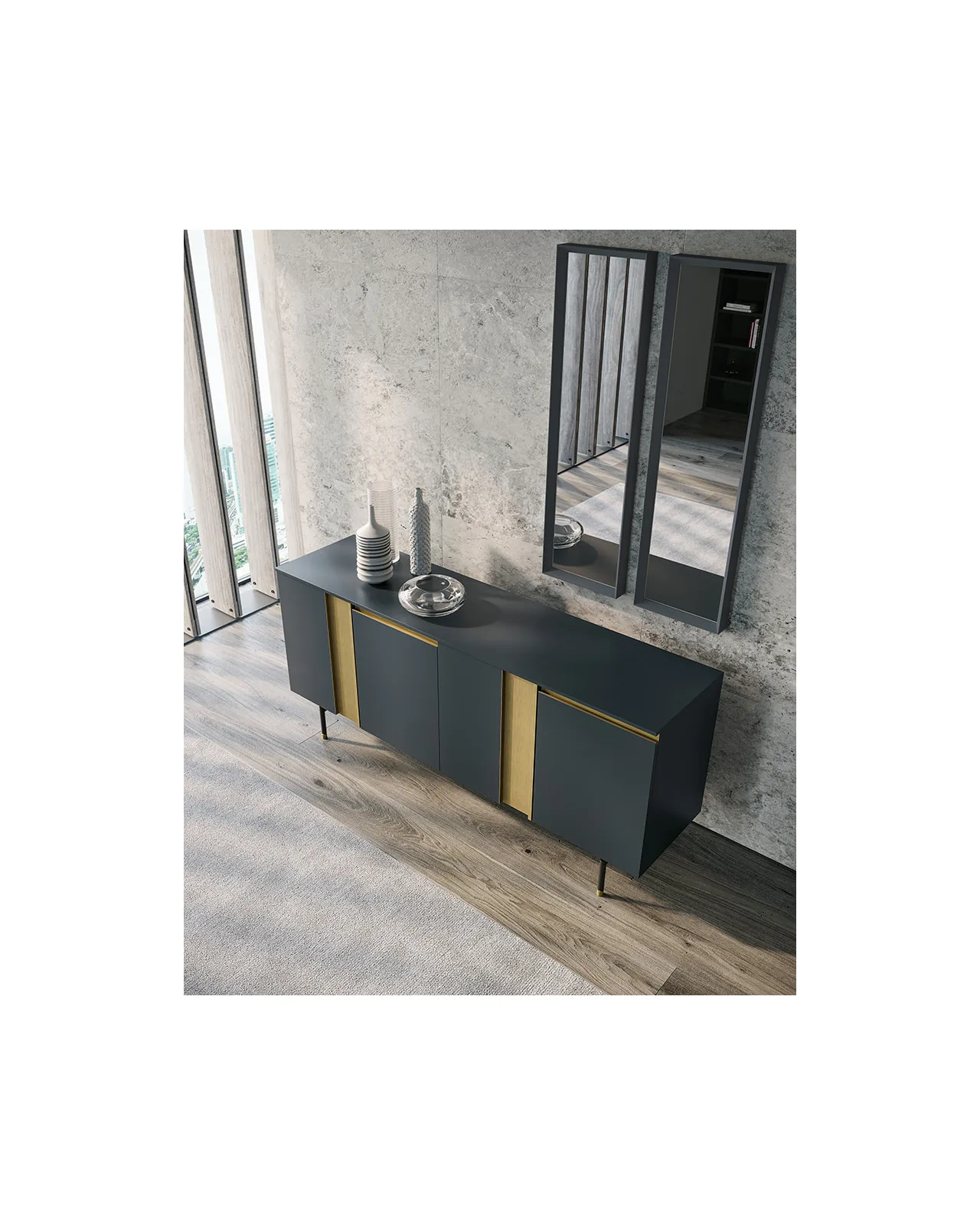 Slash mirror by Dall'Agnese, in an interior setting, photo 3 of 4, Nobili Design catalog