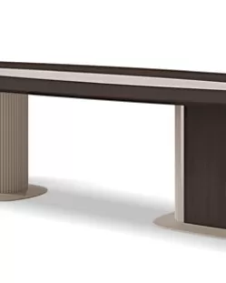 Icon Barrel-Shaped Table, Double Base by Francesco Pasi, luxury dining furniture, marble top