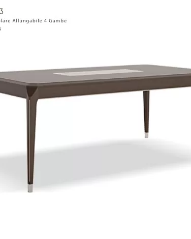 Icon Extendable Rectangular Table, Dining Room Furniture, in Canaletto walnut, contemporary style, by Francesco Pasi