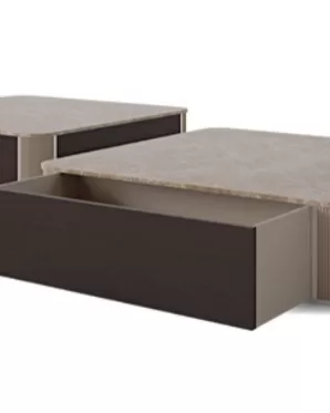 Icon Square Coffee Table with Drawer by Francesco Pasi, Italian furniture manufacturer for the living room, marble top