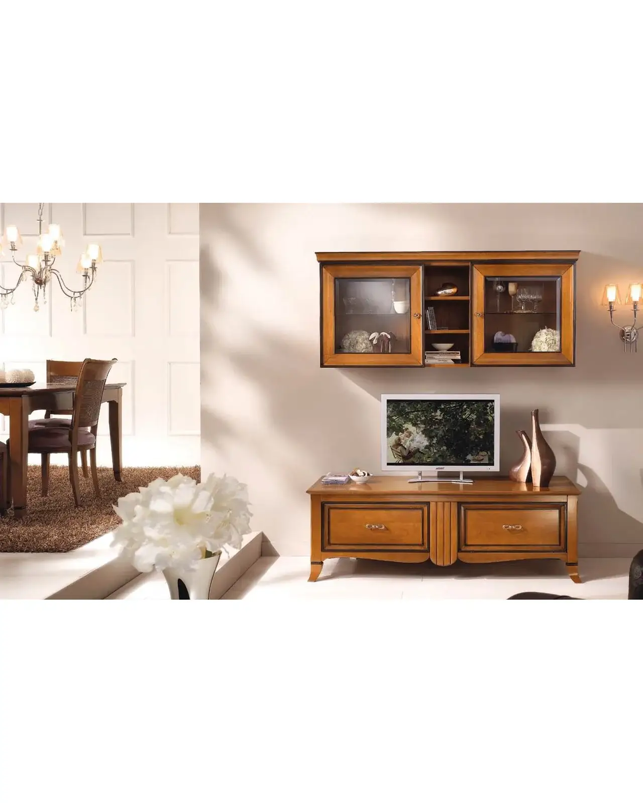 New Deco TV Stand with Shelf – Francesco Pasi New Decò, in a living room setting