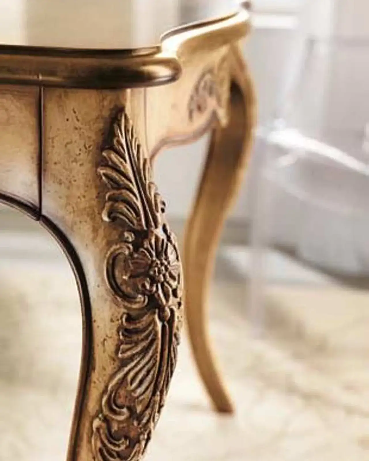 New Deco Hand-Carved Extending Table, Square – hand-carved wood panel detail, Francesco Pasi New Decò