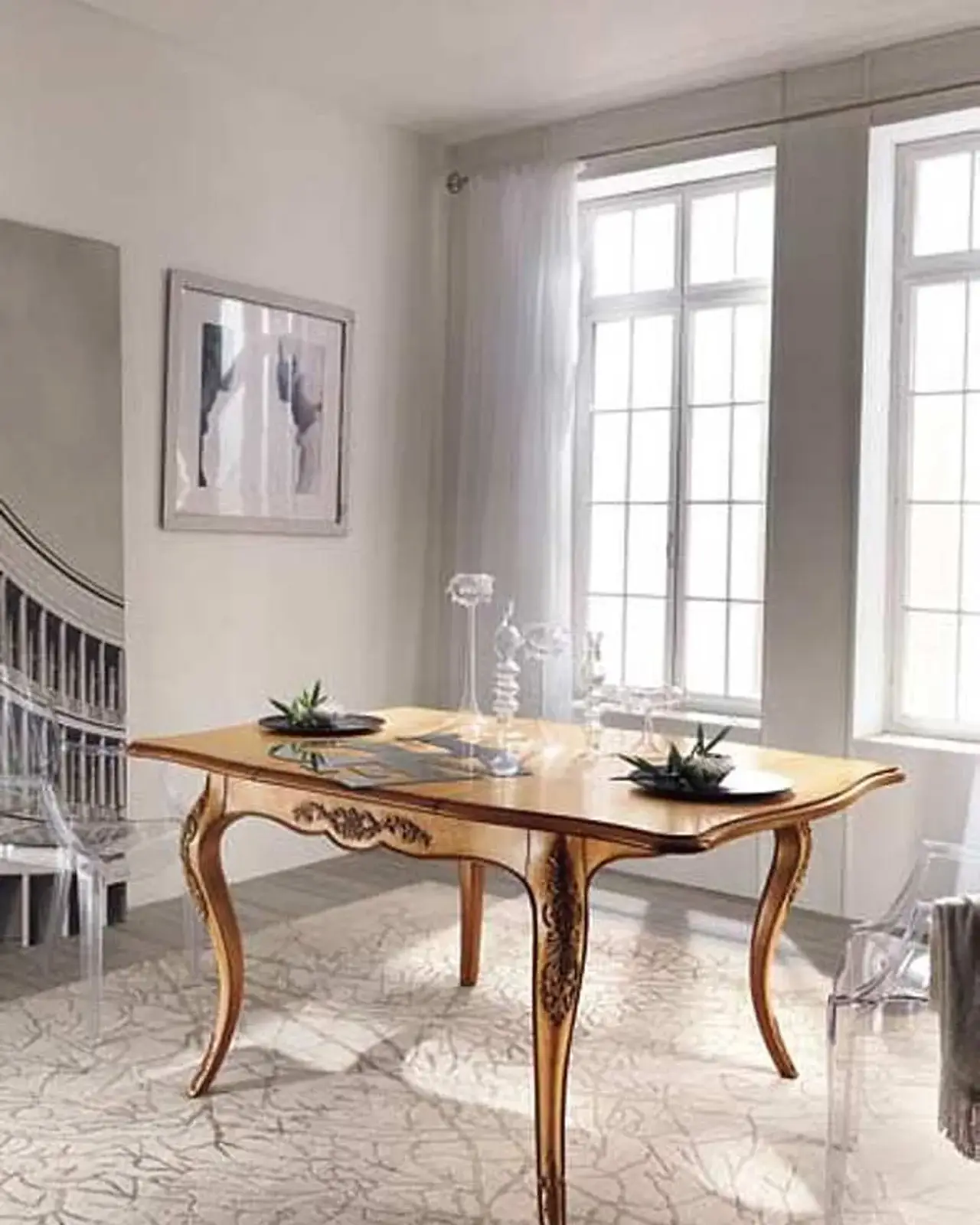New Deco Hand-Carved Extending Table, Square – Francesco Pasi New Decò, additional dining room view 4