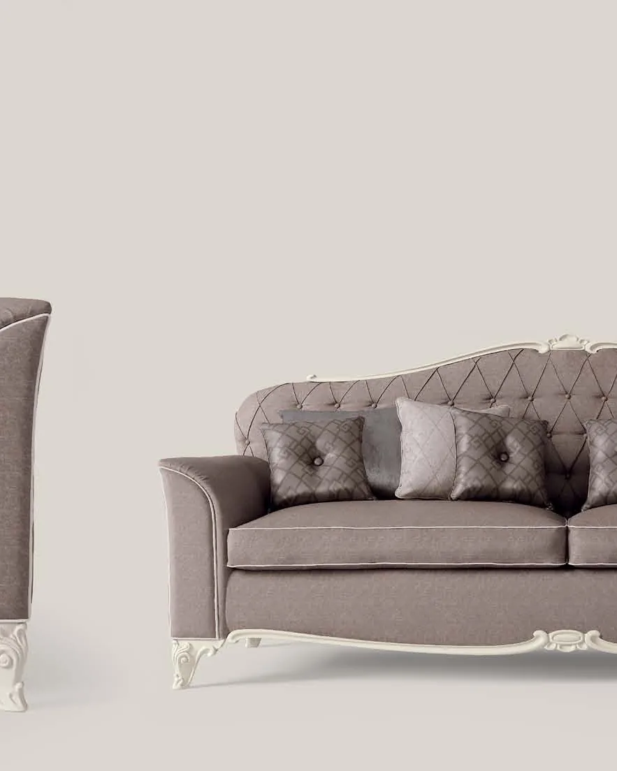 Opera 3-Seater Sofa, Living Room Furniture, Veneto classical Italian style, by Francesco Pasi