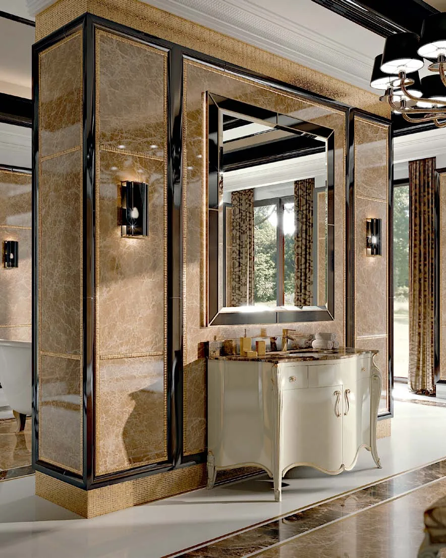 Opera Single Bathroom Chest of Drawers, Living Room Furniture, in Cherry veneer on blockboard, Veneto classical Italian style, by Francesco Pasi
