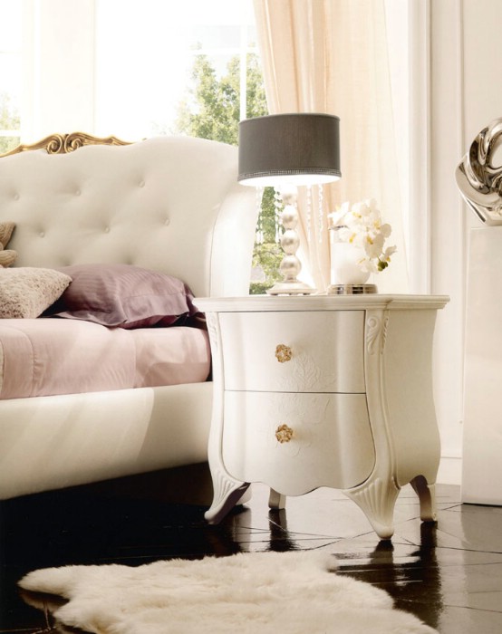 Classic luxury white bedroom furniture Chloe 4