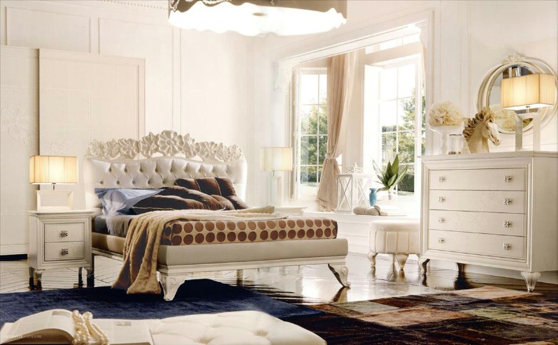 Classic luxury bedroom furniture Amelie White 1