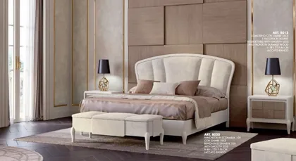 Letto imbottito per camera da letto moderna Ocean, letto italiano moderno