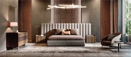 Modern bedroom bed collection Hofman, Italian furniture