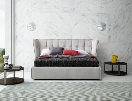Letto imbottito moderno, collezione Aspen, arredamento di lusso