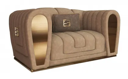 High End Contemporary Italian Designer Quilted Suede Fabric Armchair Collier, luxury interior furniture