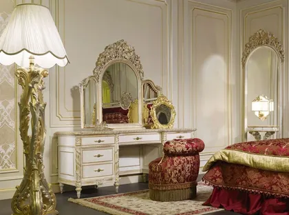 Make up chest of drawers with mirror . Dimensions L cm D cm H cm, luxury interior furniture