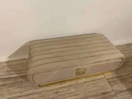 Contemporary Italian Designer Suede Fabric Upholstered Bench - Collier 02