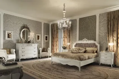 Classic bedroom in Italian Furniture style, luxury furnishing