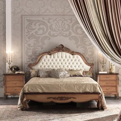 Bed with Night Table, high end traditional furniture