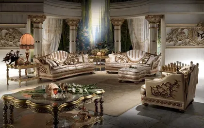 Esclusivo soggiorno classico Royal, mobili classici