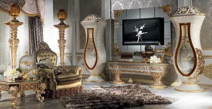 Collezione Imperial per il soggiorno, design di mobili italiani, mobili classici italiani