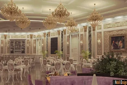 Interior design classic restaurant in Monaco