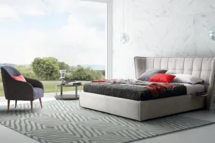 Letto imbottito moderno, collezione Aspen